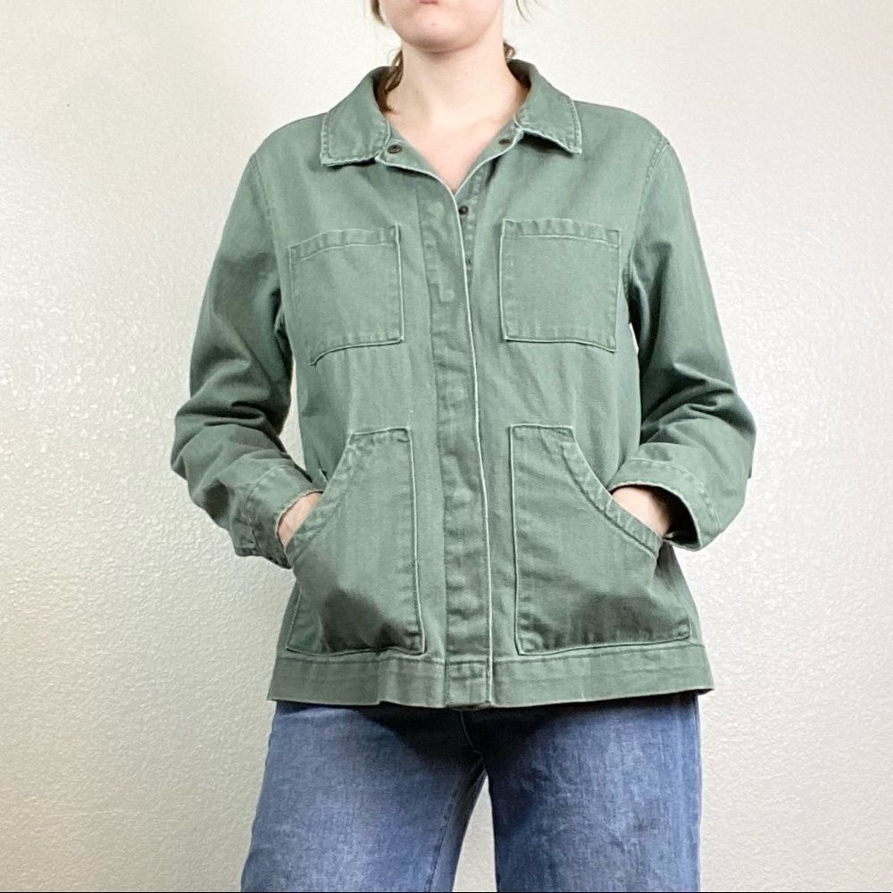 Universal Thread Green Denim Utility Jean Jacket